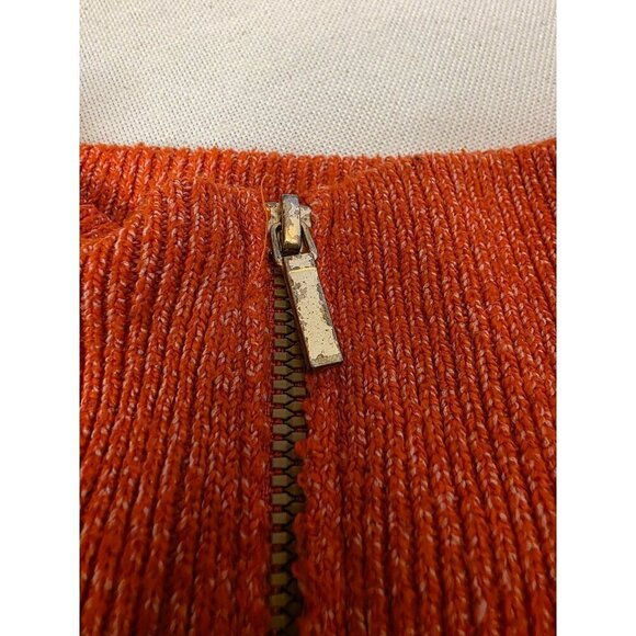 St. Johns Bay Orange Cable Knit Half-Zip Sweater XL Polyester/Spandex - Picture 3 of 11